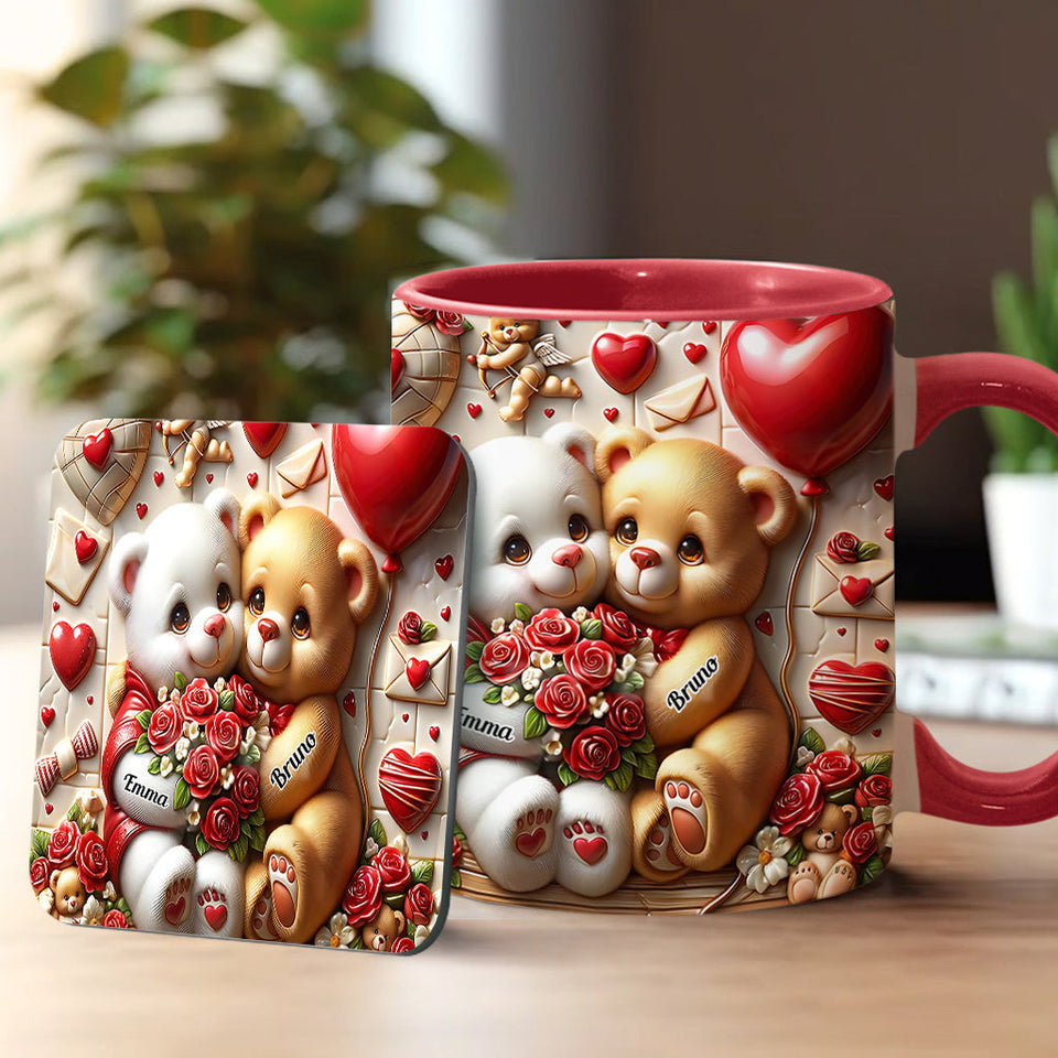 Cute Bear Couple - Personalized Couple Accent Mug