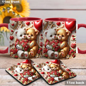 Cute Bear Couple - Personalized Couple Accent Mug