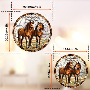 Horse Couple - Personalized Horse Window Hanging Suncatcher Ornament