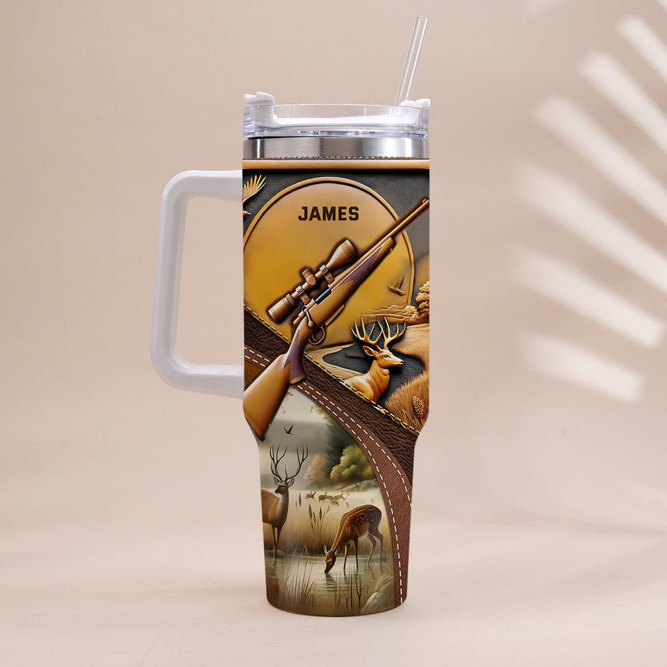 Love Hunting - Personalized Hunting Tumbler With Handle