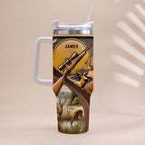 Love Hunting - Personalized Hunting Tumbler With Handle