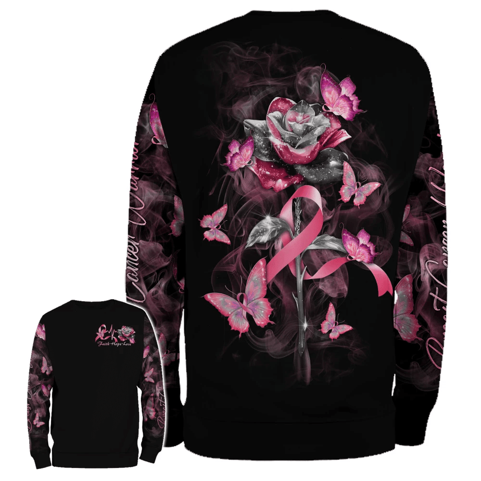 Faith Hope Love Roses - Breast Cancer Awareness All Over T-shirt and Hoodie 0822