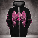 Faith Wings Cross Breast Cancer - Breast Cancer Awareness All Over T-shirt and Hoodie 0822