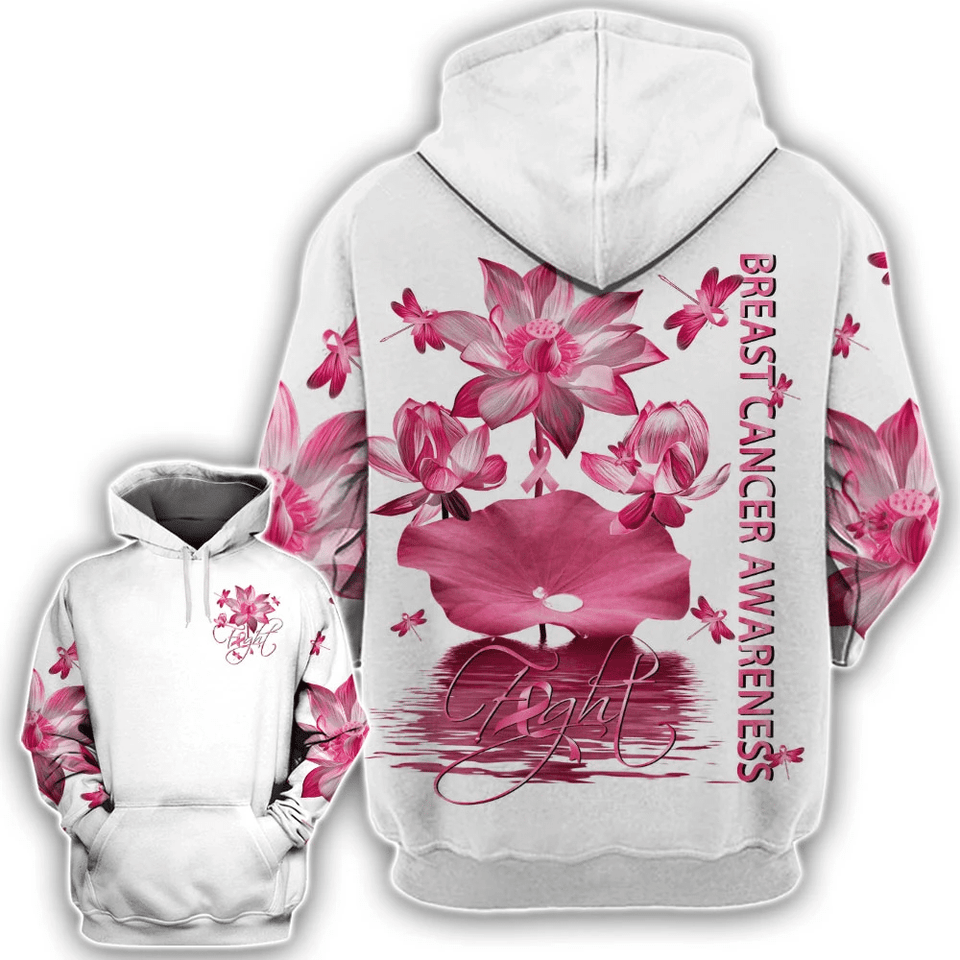 Pink Lotus Faith - Breast Cancer Awareness All Over T-shirt and Hoodie 0822