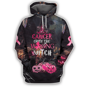 Breast Cancer Chose The Wrong Witch - Breast Cancer Awareness All Over T-shirt and Hoodie 0822