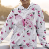Butterfly Floral Breast Cancer - Breast Cancer Awareness All Over T-shirt and Hoodie 0822