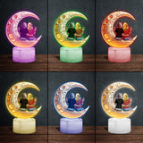 I Love You To The Moon And Back - Personalized Mother Shaped Plaque Light Base