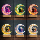 I Love You To The Moon And Back - Personalized Mother Shaped Plaque Light Base