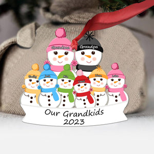 Our Grandkids Cute Snowman - Personalized Grandma Ornament