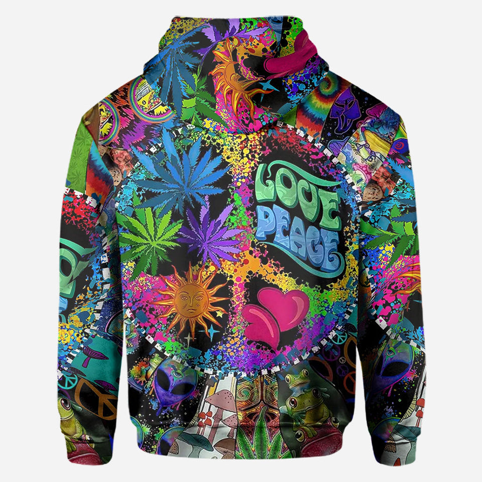 Love Peace - Personalized Hippie All Over Shirt