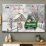 All Hearts Come Home For Christmas - Personalized Family Canvas And Poster