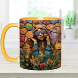 Hippie Girl Hippie Soul Peace Love - Personalized Hippie Accent Mug