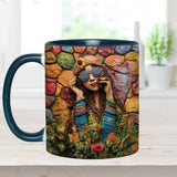 Hippie Girl Hippie Soul Peace Love - Personalized Hippie Accent Mug