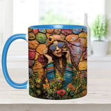 Hippie Girl Hippie Soul Peace Love - Personalized Hippie Accent Mug