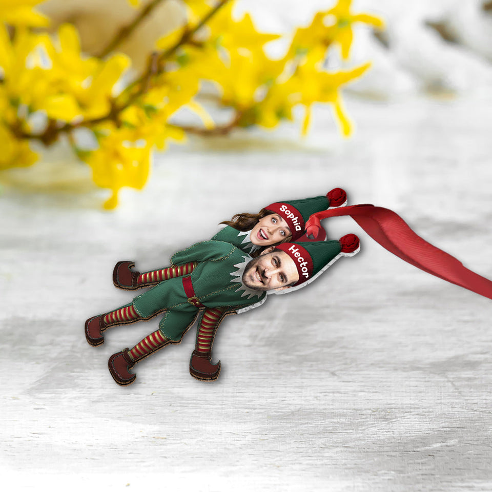 Elf Couple - Personalized Couple Ornament