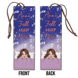 Fell Asleep Here - Personalized Book Leather Bookmark