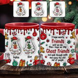 Ghost Friends Funny Christmas - Personalized Bestie Accent Mug