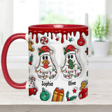 Ghost Friends Funny Christmas - Personalized Bestie Accent Mug