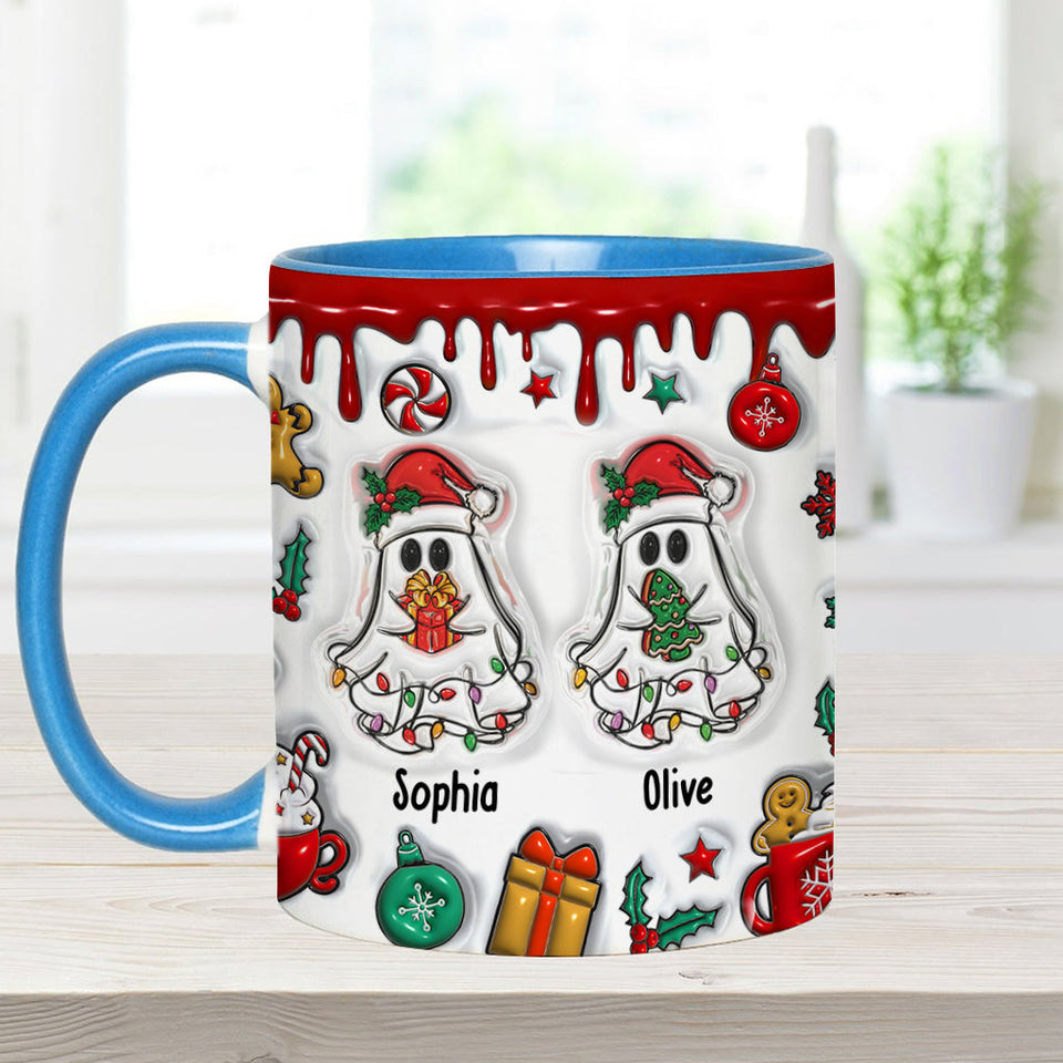 Ghost Friends Funny Christmas - Personalized Bestie Accent Mug