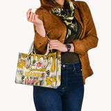 Grandma’s Reasons To Bee Happy - Gift for grandma - Personalized Leather Handbag