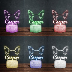 Dog's Ears Memorial Cute Personalized Gift - Gift for dog lovers, who lost dog - Personalized Shaped Plaque Light Base