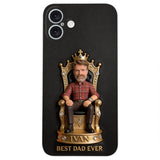 The King Dad - Personalized Father 3D Embossed Leather Phone Case