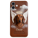 Once By My Side - Personalized Dog Leather Phone Case