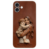 Custom Any Photo Gift For Mom, Grandma - Personalized Mother Leather Phone Case