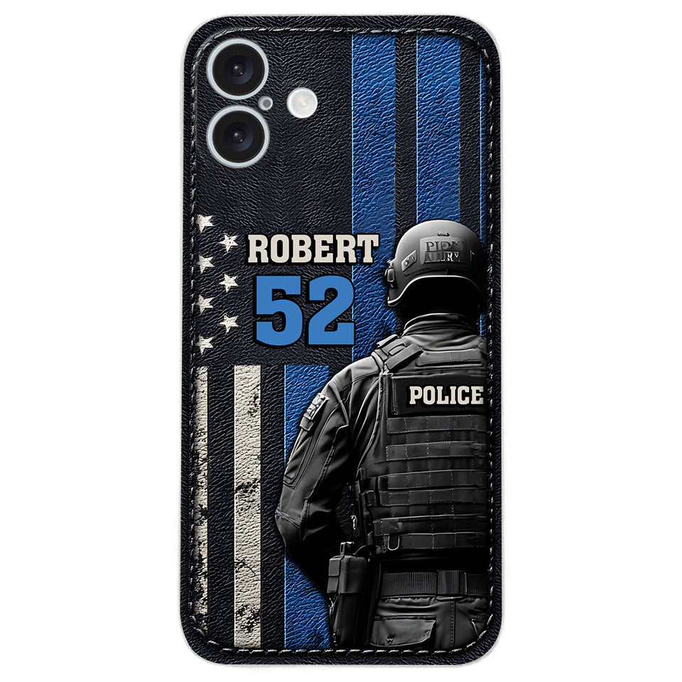 Police Officer Life - Personalized Police Officer Leather Phone Case