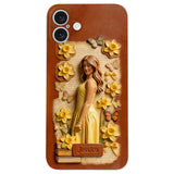 Custom Any Photo Unique Birth Flower - Personalized Self Love Leather Phone Case