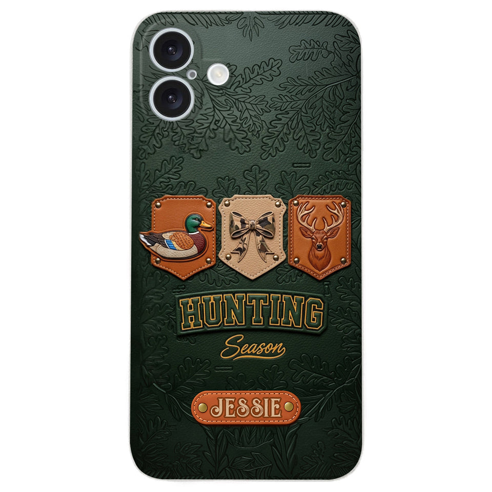 Hunting Season - Personalized Hunting Leather Phone Case