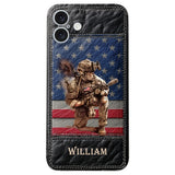Military Art - Personalized Veteran Leather Phone Case