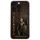 Put On The Full Amor Of God, Gift for Christians - Personalized Christian 3D Embossed Leather Phone Case