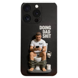Doing Dad Shit - Personalized Father 3D Embossed Leather Phone Case