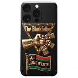 The Blackfather - Personalized Father 3D Embossed Leather Phone Case