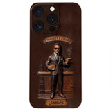 Whiskey And Cigar - Personalized Whisky 3D Embossed Leather Phone Case