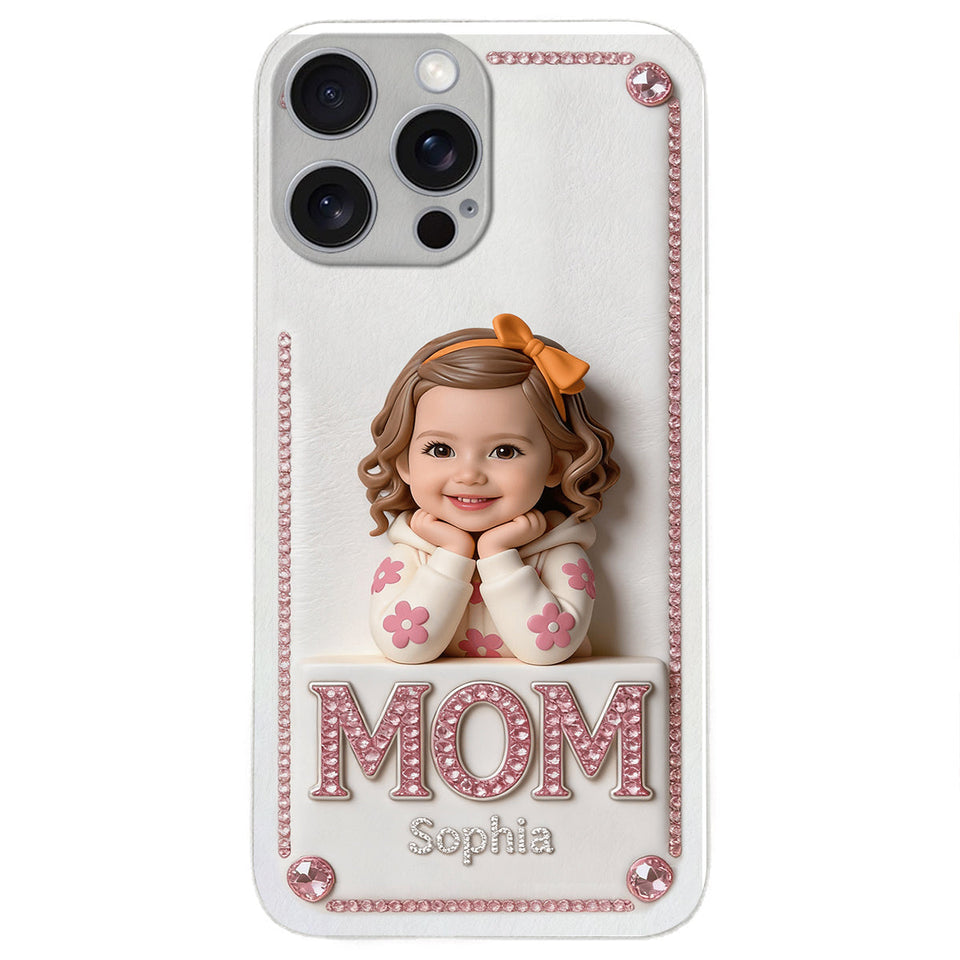 Mother's Day Gift, Custom From Any Photo - Personalized Mother 3D Embossed Leather Phone Case