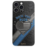 Back the Blue - Personalized Police Officer Leather Phone Case