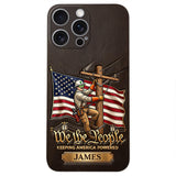 We The People - Personalized Lineman 3D Embossed Leather Phone Case