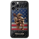 Military Art - Personalized Veteran Leather Phone Case