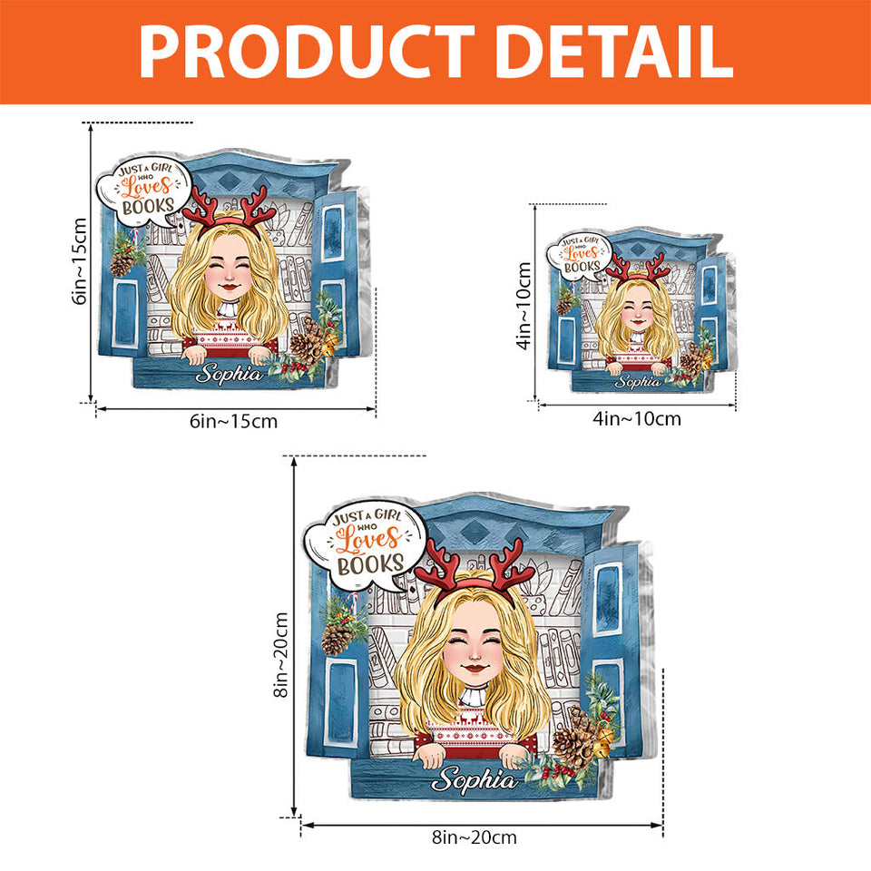 Just A Girl Who Loves Books - Personalized Book Custom Shaped Acrylic Plaque