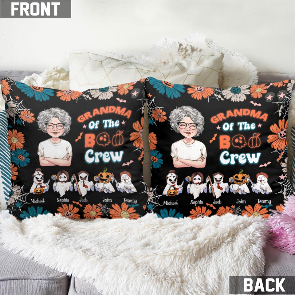 Grandma Of The Boo Crew - Personalized Grandma Throw Pillow