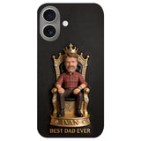 The King Dad - Personalized Father 3D Embossed Leather Phone Case