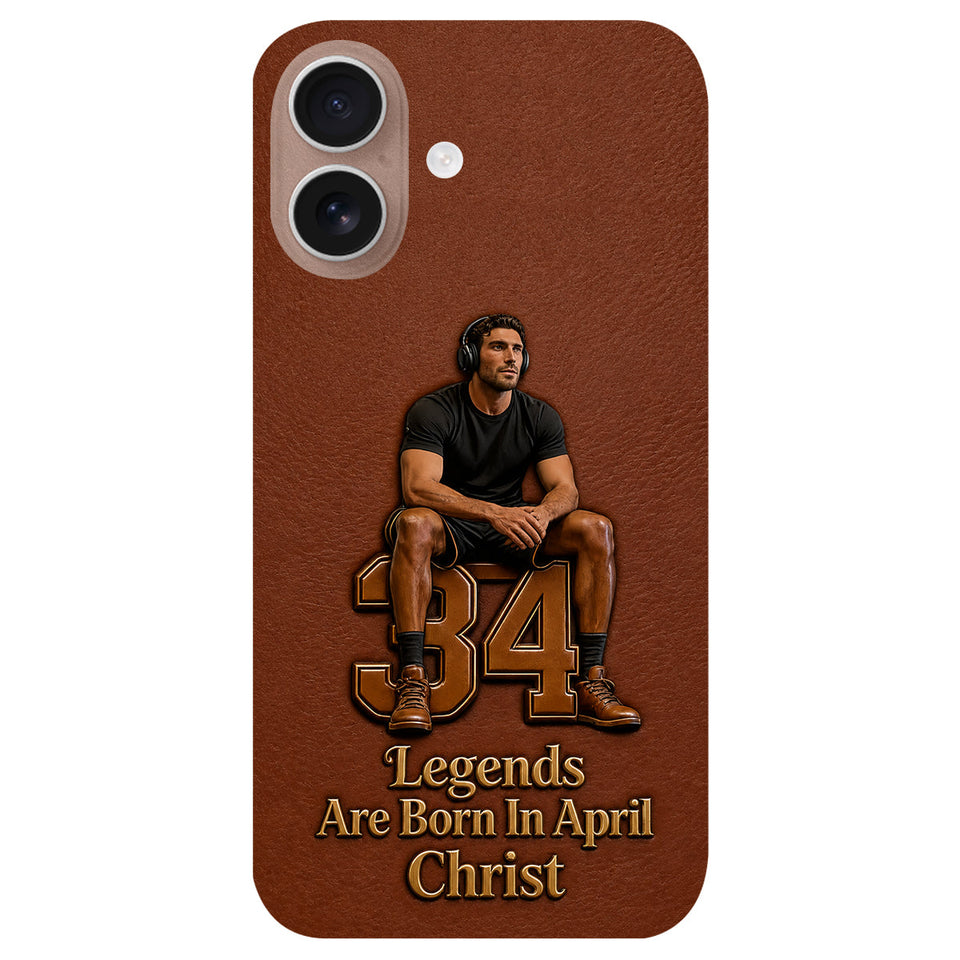 Happy Birthday Legends - Personalized Birthday 3D Embossed Leather Phone Case