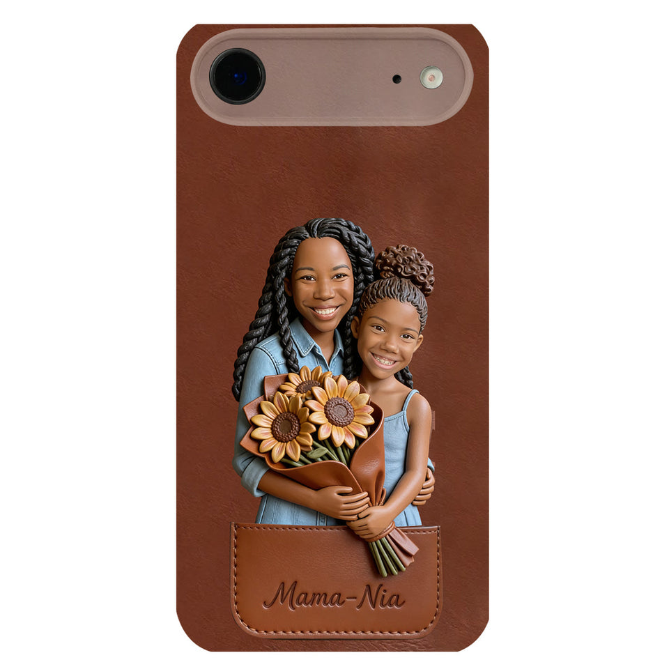 I Love You - Personalized Mother 3D Embossed Leather Phone Case
