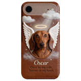 Once By My Side - Personalized Dog Leather Phone Case