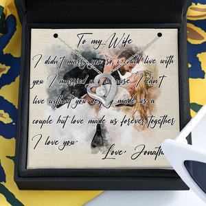 Beautiful In White - Personalized Husband And Wife Necklace