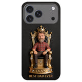 The King Dad - Personalized Father 3D Embossed Leather Phone Case