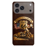 100 Years Of Route Personalized Gifts For Bikers - Personalized Biker 3D Embossed Leather Phone Case