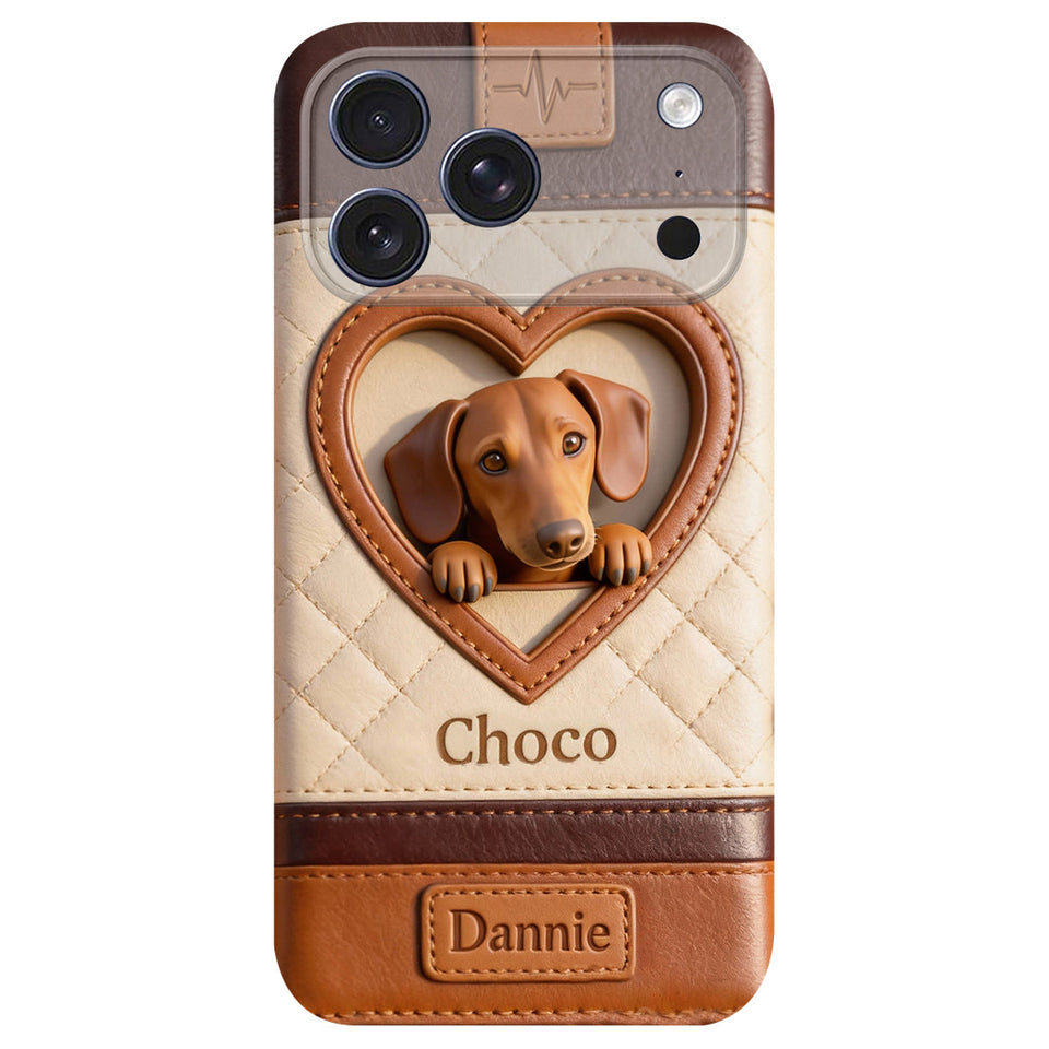 Custom From Any Photo - Personalized Dog Leather Phone Case
